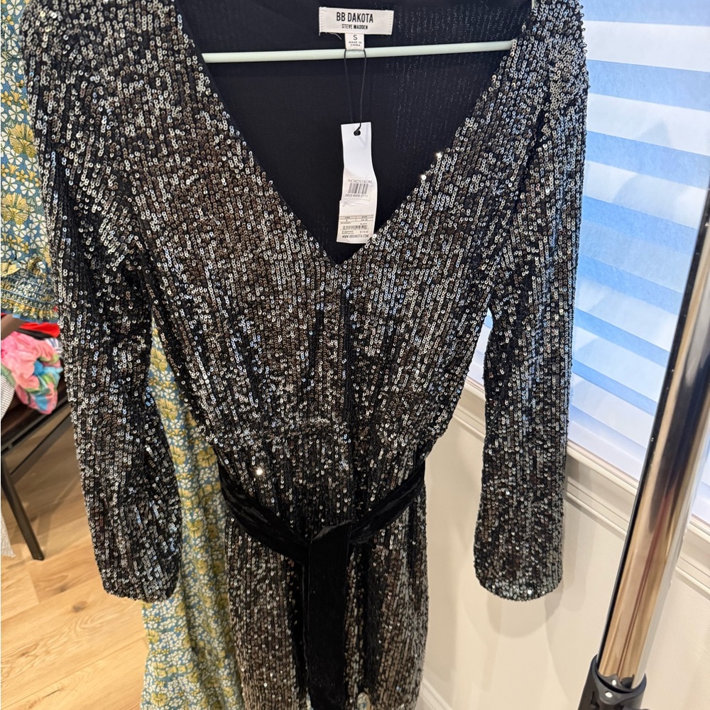 BB Dakota Glittering Black Sequin Dress